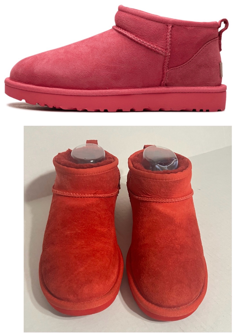 Ugg Classic Ultra Mini Suede Ankle Boots Sheepskin Size Up Due To Sherpa Fits 8